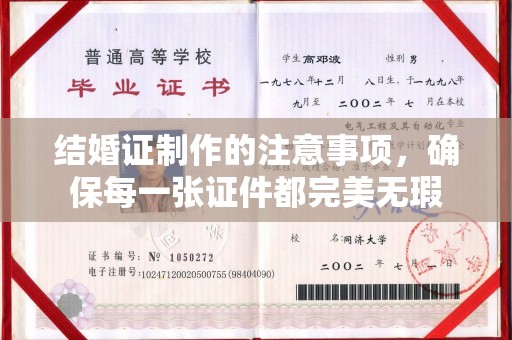 沈河结婚证制作的注意事项，确保每一张证件都完美无瑕