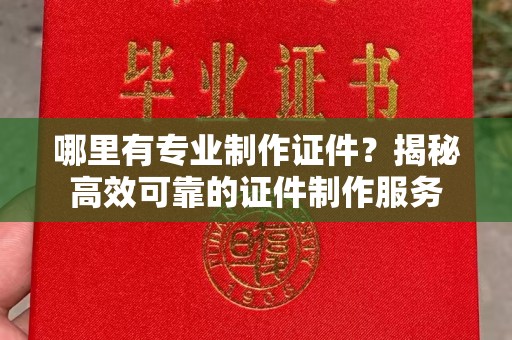 沈河哪里有专业制作证件？揭秘高效可靠的证件制作服务