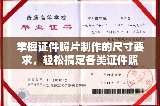 沈河掌握证件照片制作的尺寸要求，轻松搞定各类证件照