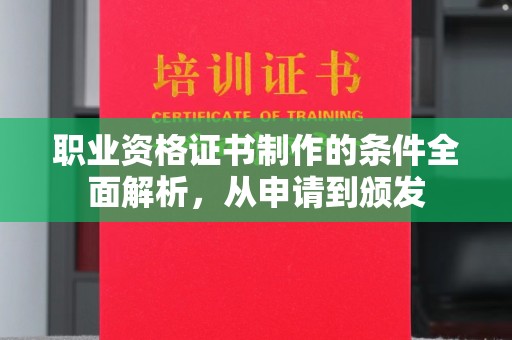 沈河职业资格证书制作的条件全面解析，从申请到颁发