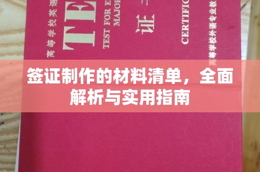 沈河签证制作的材料清单，全面解析与实用指南